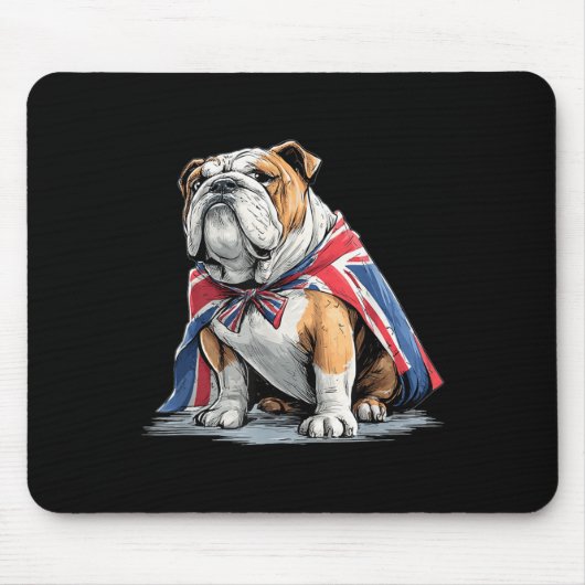 Cool Bulldog Costume In British Colors  Muismat (Voorkant)