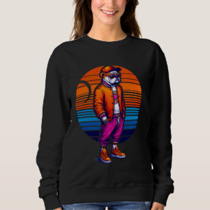 Cool Bulldog Hond Moderne Urban Style Zonsondergan Trui