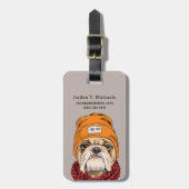 Cool Bulldog | Jouw namen toevoegen Bagagelabel (Voorkant verticaal)