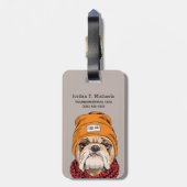 Cool Bulldog | Jouw namen toevoegen Bagagelabel (Achterkant verticaal)