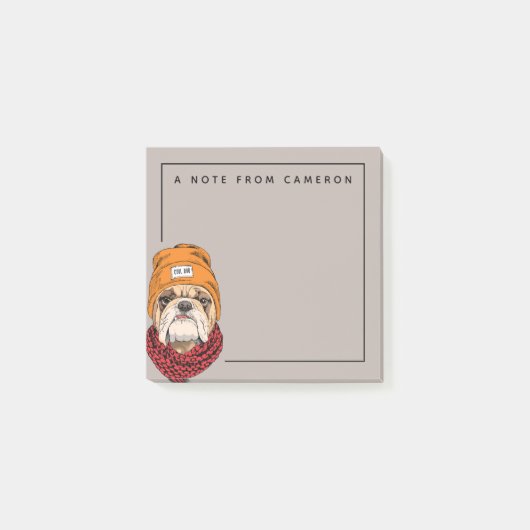 Cool Bulldog | Jouw namen toevoegen Post-it® Notes (Voorkant)