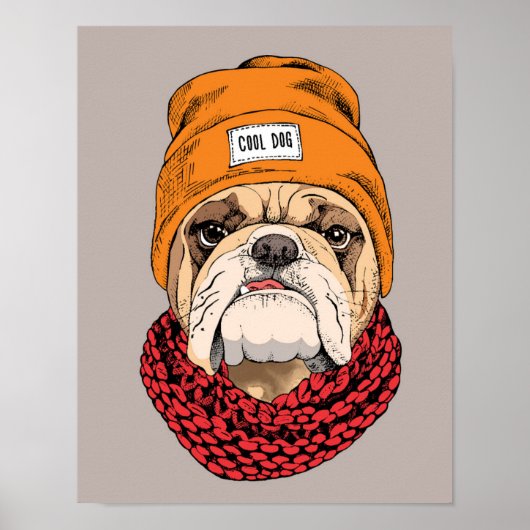 Cool Bulldog Poster (Voorkant)