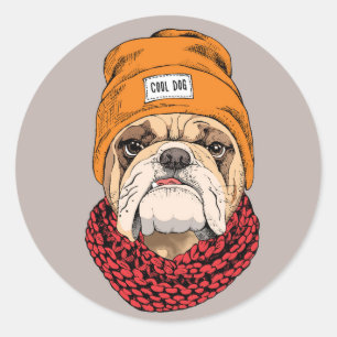 Cool Bulldog Ronde Sticker