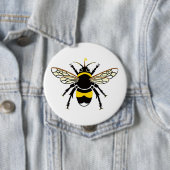 Cool BUMBLE BEE - Insect - geel & zwart Ronde Button 4,0 Cm (In situ)