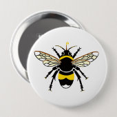 Cool BUMBLE BEE - Insect - geel & zwart Ronde Button 4,0 Cm (Voorkant /achterkant)