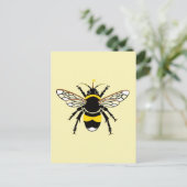 Cool Bumble BEE - Insect - Wildlife - Geel Briefkaart (Staand voorkant)