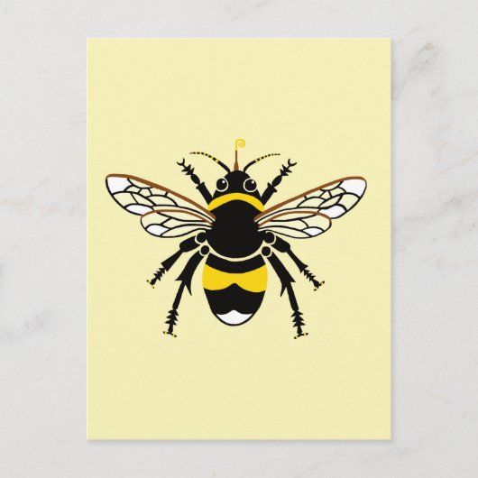 Cool Bumble BEE - Insect - Wildlife - Geel Briefkaart (Voorkant)