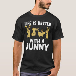Cool Bunny Art voor mannen Rabbit Jersey Wooly P T-shirt