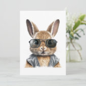 Cool Bunny Blank Wenskaart Kaart (Staand voorkant)