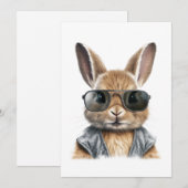 Cool Bunny Blank Wenskaart Kaart (Voorkant / Achterkant)