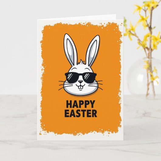 Cool Bunny Celebration Card Kaart (Gele Bloem)