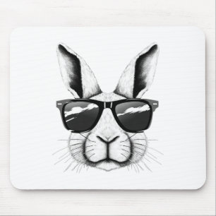 Cool Bunny Face Zonnebrillen Funny Paashaas Konijn Muismat