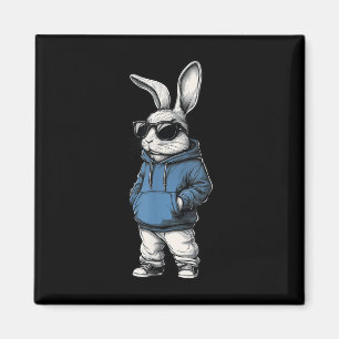 Cool Bunny Face Zonnebrillen Konijn Happy Paasdag  Magneet