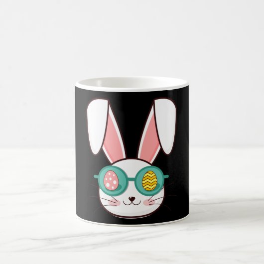 COOL BUNNY Funny Easter Gift Kinder Egg Hunt Koffiemok (Center)