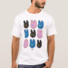 Cool Bunny Gang Grid Pattern Streetwear T-shirt