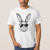 Cool Bunny Gezicht met Zonnebril Mannen Boy Paasda T-shirt (Voorkant)