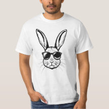 Cool Bunny Gezicht met Zonnebril Mannen Boy Paasda