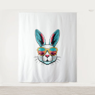 Cool Bunny Gezicht Zonnebril Voor Pasen Konijn Wandkleed