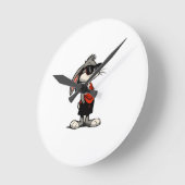 Cool Bunny in Shades Cartoon Illustration Ronde Klok (Hoek)