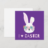 Cool Bunny Love Pasen Kaart (Voorkant / Achterkant)