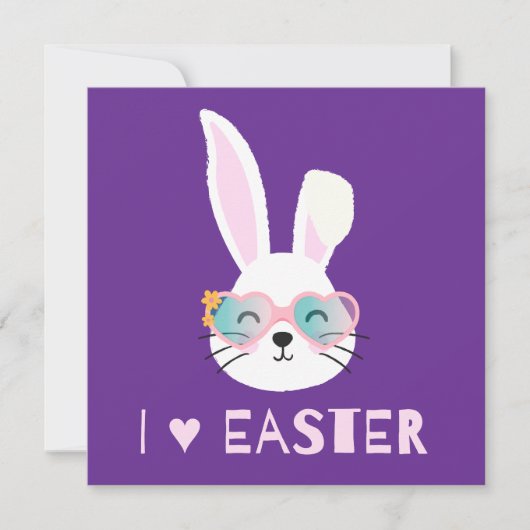 Cool Bunny Love Pasen Kaart (Voorkant)