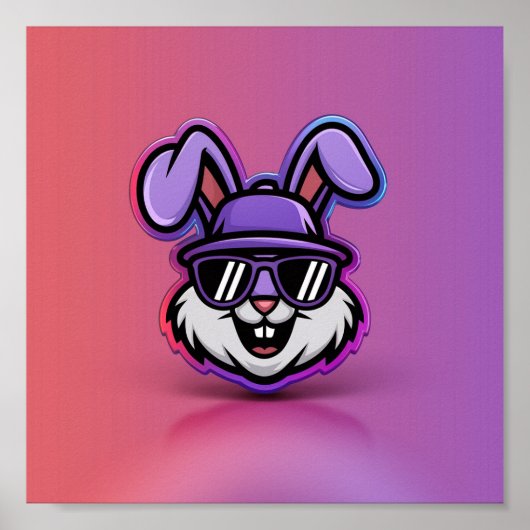 Cool Bunny Poster: Stijlvolle & Leuke Muur Kunst! Poster (Voorkant)