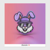 Cool Bunny Sticker: trendy en leuk ontwerp! Sticker (Vel)