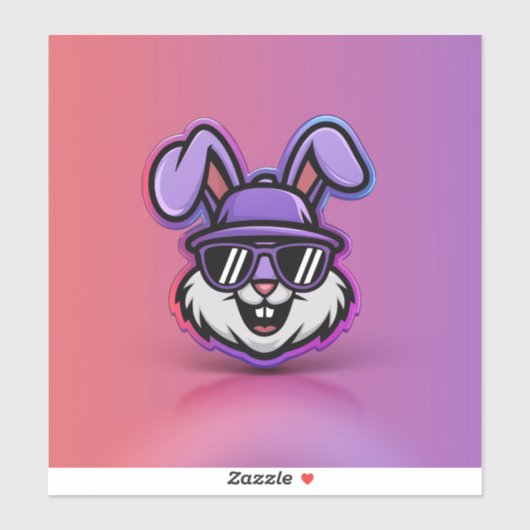 Cool Bunny Sticker: trendy en leuk ontwerp! Sticker (Vel)