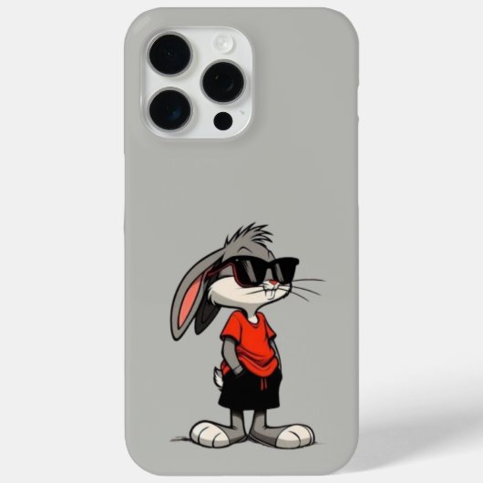 Cool Bunny Vibes: Stijlvol iPhone 15 Pro Hoesje (Achterkant)
