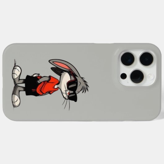 Cool Bunny Vibes: Stijlvol iPhone 15 Pro Hoesje (Achterkant (horizontaal))