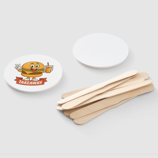 Cool Burger Buddy met Juice – Fun Cartoon Charact Handwaaier (Niet-gemonteerd)