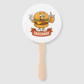 Cool Burger Buddy met Juice – Fun Cartoon Charact Handwaaier (Voorkant)