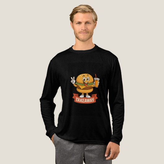 Cool Burger Buddy met Juice – Fun Cartoon Charact Tri-Blend Shirt (Voorkant)