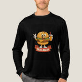 Cool Burger Buddy met Juice – Fun Cartoon Charact Tri-Blend Shirt (Voorkant volledig)