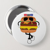 Cool Burger Police Ronde Button 4,0 Cm (Voorkant /achterkant)