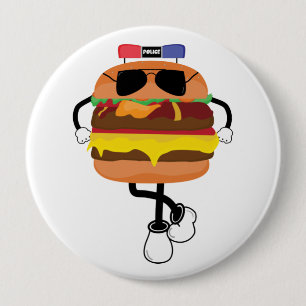 Cool Burger Police Ronde Button 4,0 Cm