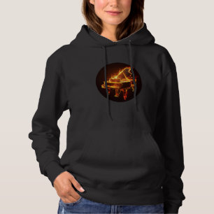 Cool Burning Piano voor Flames Lovers Hoodie