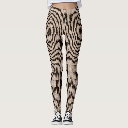 Cool Burnt Tree Bark Textern Pattern Leggings (Voorkant)