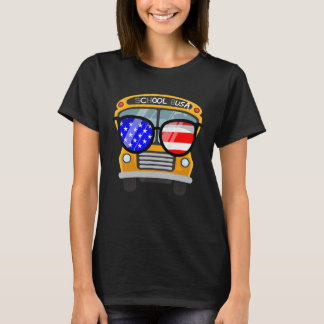 Cool Bus met zonnebril, schoolbuspartij T-shirt