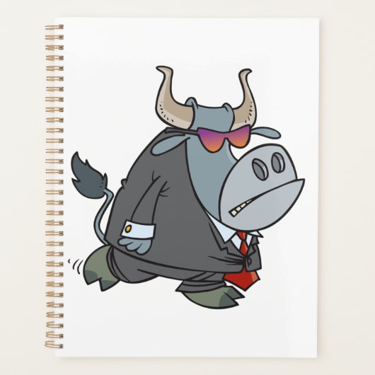Cool Business Bull in pak met zonnebril Planner (Voorkant)