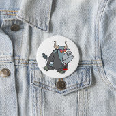 Cool Business Bull in pak met zonnebril Ronde Button 7,6 Cm