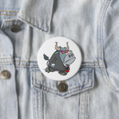 Cool Business Bull in pak met zonnebril Ronde Button 7,6 Cm (In situ)