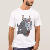 Cool Business Bull in pak met zonnebril T-shirt (Voorkant)