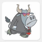 Cool Business Bull in pak met zonnebril Vierkante Sticker (Voorkant)
