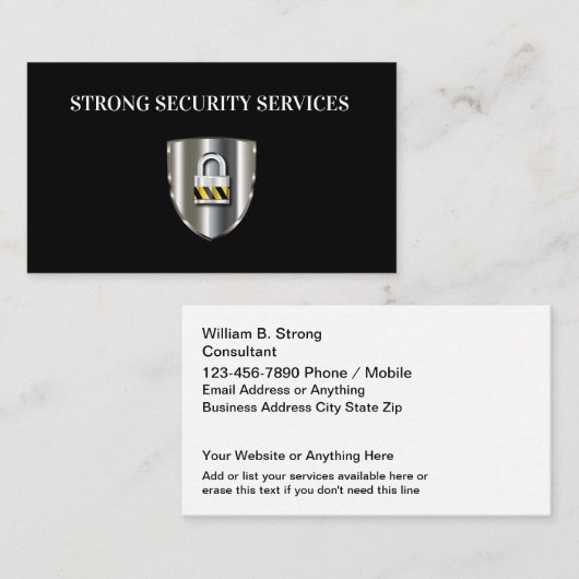 Cool Business Security Services-Visitekaartjes Visitekaartje (Voorkant / Achterkant)