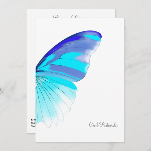 Cool Butterfly - CP-uitnodiging Kaart (Voorkant / Achterkant)