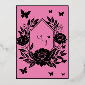 Cool Butterfly-thema verjaardagsdiner menu (Achterkant)