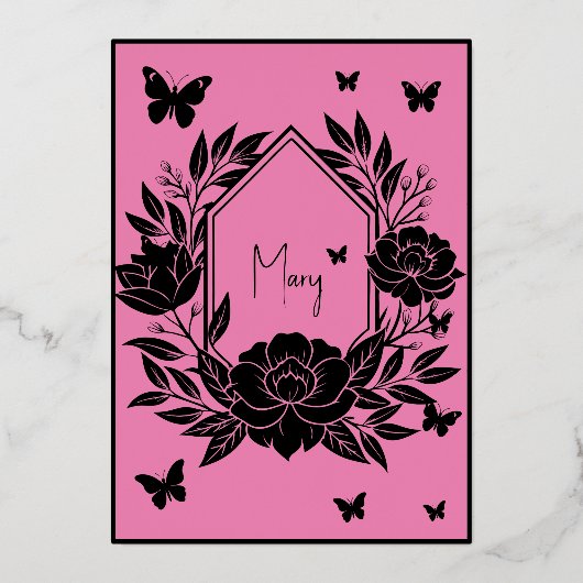 Cool Butterfly-thema verjaardagsdiner menu (Achterkant)