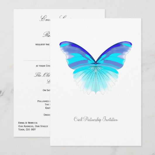 Cool Butterfly - uitnodiging tot het indienen van (Voorkant / Achterkant)