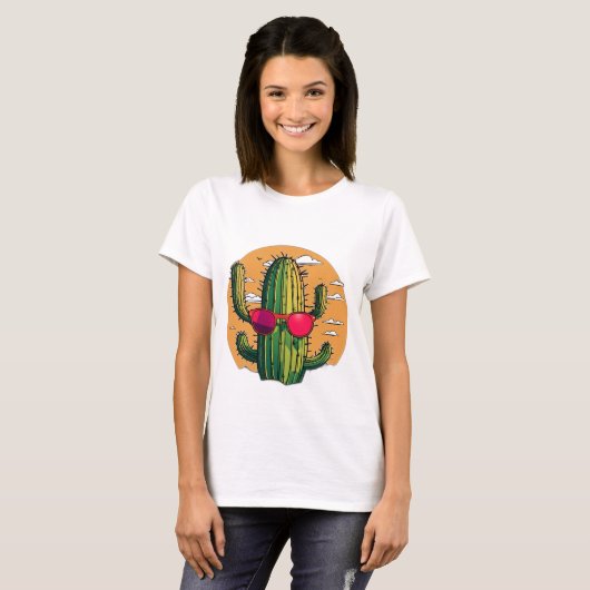 Cool Cactus Sunset T-shirt (Voorkant volledig)